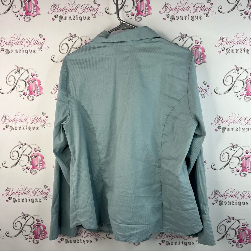 Venezia jeans clothing co shirt button down top Light Blue Button-Up stripes - Picture 2 of 14